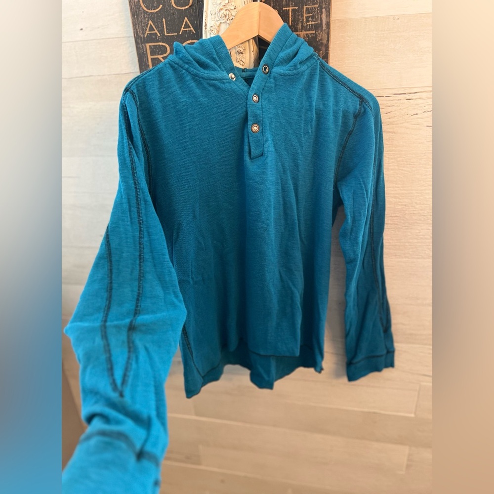 Bar III Men's Teal Cotton Hooded Garment